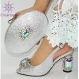 👉 Shoe zilver vrouwen Silver African Fashion Rhinestone Woman Shoes And Bag Set For Wedding Latest Italian Sandals Matching