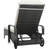 👉 Antraciet active Ligbed met wielen poly rattan 8719883785936