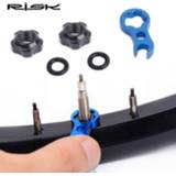 👉 Bike RISK Bicycle Presta Valve Nut With tool set Road MTB Fixed Washer France Tire Waterproof Protection Accessories