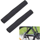 👉 Bike zwart 2pcs Black Bicycle Chain Protector Cycling Frame Stay Posted MTB Care Guard Cover