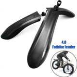 👉 Bike Snowbike 4.0 Wide Fat Fender Accessories Fatbike Front Rear Mud guard 26-29inch Bicycle Wings Widen For Snow Fenders