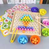 👉 Chopstick baby's Children's toys train the baby to learn chopsticks beads ball beans 3-6 years old puzzle early education flying chess game