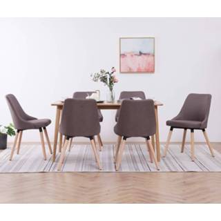 👉 Eetkamerstoel active stof Eetkamerstoelen 6 st taupe 8719883693255