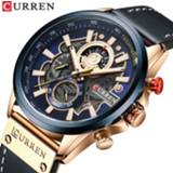 👉 Watch leather CURREN Men Fashion Quartz Watches Strap Sport Wristwatch Chronograph Clock Male Creative Design Dial