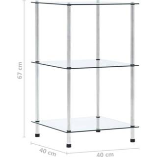 👉 Transparant glas active Kastje 3-laags 40x40x67 cm gehard 8718475798651