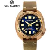 👉 Watch leather San Martin Abalone Bronze Diver Watches Men Mechanical Luminous Water Resistant 200M Strap Stylish Relojes часы