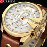 👉 Watch leather Men Luxury Brand CURREN New Fashion Casual Sports Watches Modern Design Quartz Wrist Genuine Strap Male Clock