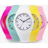 👉 Watch silicone jelly vrouwen Men Women Cream Color Ultra-thin Fashion Gift Strap Leisure Geneva Sport Wristwatch Women's Watches