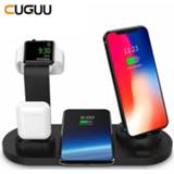 👉 Dockstation 10W Qi Wireless Charger Dock Station 4 in 1 For Iphone Airpods Micro USB Type C Stand Fast Charging 3.0 Apple Watch