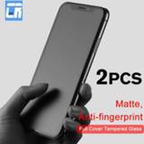 👉 Screenprotector XS 2Pcs No Fingerprint Matte Tempered Glass for iPhone 11 Max Pro Screen Protector X XR 6 6S 7 8 Plus Frosted
