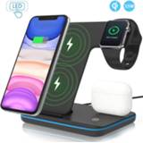 👉 Dockstation XS 8 Wireless Charger Stand 3 in 1 Qi 15W Fast Charging Dock Station for Apple Watch iWatch 5 4 AirPods Pro iPhone 11 XR X