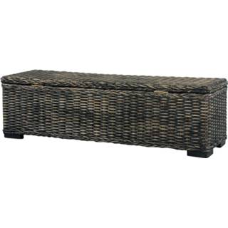 👉 Opbergbox zwart active mannen 120 cm kubu rattan en massief mangohout 8719883760872