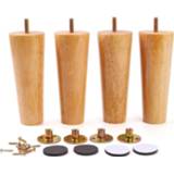 👉 Sofa Furniture Legs Solid Wood Replacement Leg for Coffee Table Cabinet M8 with Iron Plate Cupboard Feet Set of 4