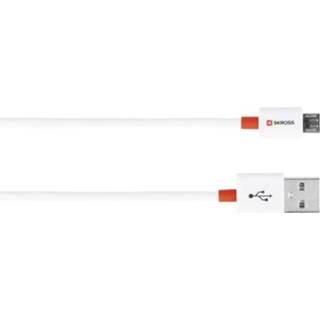 👉 Wit Skross USB 2.0 Aansluitkabel [1x - 1x Micro-USB-stekker] 1 m 7640166320258