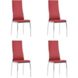 👉 Eetkamer stoel kunstleer active rood Eetkamerstoelen 4 st 8719883598628