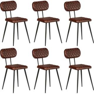 👉 Eetkamer stoel leer active bruin Eetkamerstoelen 6 st echt 8718475730613