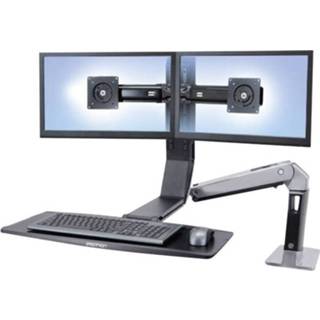 👉 Ergotron WorkFit-A Dual 2-voudig Monitor-tafelbeugel 25,4 cm (10) - 61,0 cm (24) In hoogte verstelbaar, Toetsenbordhouder, Kantelbaar, Zwenkbaar, Roteerbaar