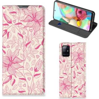 👉 Roze Samsung Galaxy S20 Plus Smart Cover Pink Flowers 8720215178449