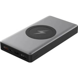 👉 Powerbank zilver Platinet Inductie 1000 mA PMPB10WC silver 10000 mAh Uitgangen Qi-standaard, USB, USB-C bus 5907595445719