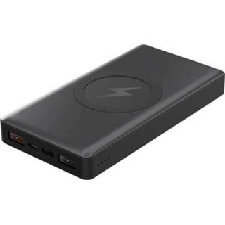 👉 Powerbank zwart Platinet Inductie 1000 mA PMPB10WC black 10000 mAh Uitgangen Qi-standaard, USB, USB-C bus 5907595445702