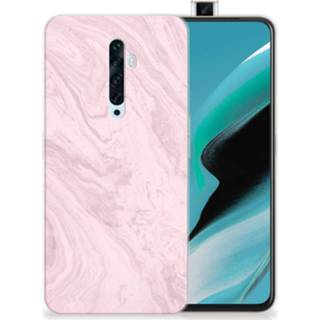 👉 Siliconen hoesje roze OPPO Reno2 Z TPU Marble Pink - Origineel Cadeau Vriendin 8720215168518