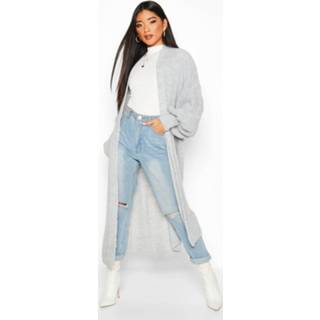 👉 Ballon zilver vrouwen Oversized Balloon Sleeve Cardigan, Silver