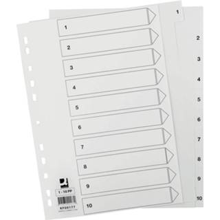 👉 Tabblad wit Q-Connect tabbladen set 1-10, met indexblad, ft A4, 5705831001770