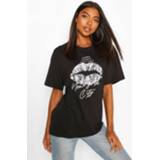 Tall 'New York' Lips Oversized T-Shirt, Black