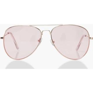 👉 Lens at night vrouwen One Size roze Pale Pink Aviator Sunglasses