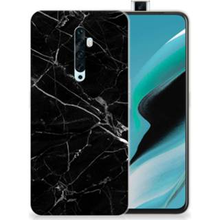 👉 Siliconen hoesje zwart marmer OPPO Reno2 Z TPU - Origineel Cadeau Vader 8720215922042