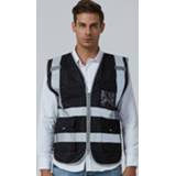 👉 Veiligheidsvest zwart active met meerdere zakken Reflecterende werkkleding, maat: XL-borst 124 cm (zwart)