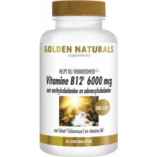 👉 Vitamine vitamines gezondheid Golden Naturals B12 6000mcg Zuigtabletten 8718164647956
