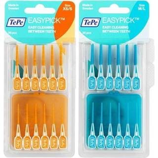 👉 Gezondheid verzorgingsproducten blauw oranje TePe Easypick XS/S + M/L Combiverpakking
