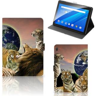 👉 Flipcase Lenovo Tab E10 Flip Case Roofdieren 8720215369496