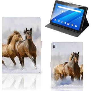 👉 Flipcase Lenovo Tab E10 Flip Case Paarden 8720215482508