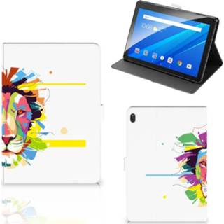 👉 Tablethoes Lenovo Tab E10 Hippe Tablet Hoes Lion Color 8720215529647