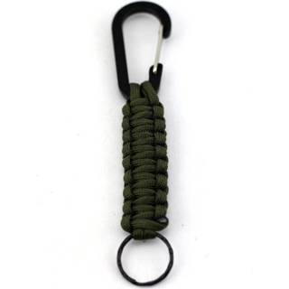 Paraplu legergroen nylon touw active Outdoor multifunctionele karabijnhaak sleutelhanger (legergroen)