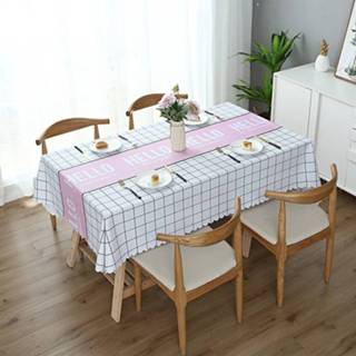 👉 Tafelkleed roze PVC active tafelmatten Koffie eettafelkleed waterdicht, oliebestendig, anti-verbrand tafelkleed, afmeting: 140x220cm eettafel (roze)