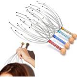 👉 Massager active 4 STKS Octopus Massage Claw Stress Release Head Massager, willekeurige kleurafgifte