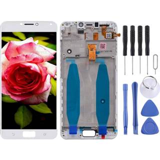 👉 Digitizer wit active Lcd-scherm en volledige montage met frame voor Asus Zenfone 4 Max ZC554KL X00ID (wit)