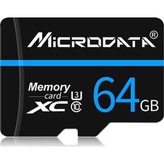 👉 Micro SD geheugenkaart zwarte active MICRODATA 64GB U3 Blue Line en TF (Micro SD)