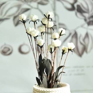 👉 Bloemstuk wit rose active decoratieve bloemen Kunstmatige Bud Bruiloft Decoratie Feest Woondecoratie (Wit)