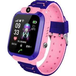 👉 Smartwatch roze active kinderen Q12 1.44 inch kleurenscherm voor IP67 waterdicht, ondersteuning LBS-positionering / tweewegs kiezen eentoets EHBO spraakbewaking Setracker APP (roze)