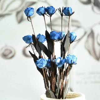👉 Bloemstuk blauw rose active decoratieve bloemen Kunstmatige Bud bruiloft decoratie partij huisdecoratie (blauw)