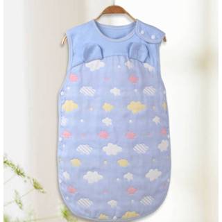👉 Slaapzak blauwe active Lente zomer katoenen zachte en luchtdoorlatende slaapzak, maat: 120/66 (blauwe wolk)
