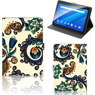 👉 Tablethoes Tablet Hoes Lenovo Tab E10 Barok Flower 8720215933239