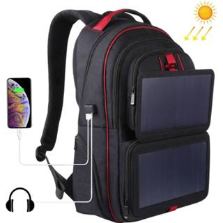 👉 Zwart canvas active Netbooktas>Rugzak HAWEEL 14W opvouwbare zonne-energie Outdoor draagbare dubbele schouders laptoprugzak, USB-uitgang: 5V 2.1A Max (zwart)