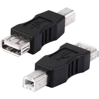 👉 Zwart active computer kabels vrouwen mannen USB A vrouwtje naar B mannetje Printer converter adapter (zwart)