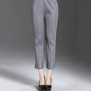 👉 Potlood grijs active kleding Vouw Stretch Slim Negen Punten Voeten Leggings (Kleur: Maat: One size)
