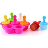 👉 Supplement roze siliconen active baby's Mini Ice Pops Mold Cream Ball Lolly Maker Popsicle Mallen Baby DIY Voedingssupplement Tool (Hot Pink)